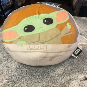 Star Wars Green and Brown Baby Yoda Pillow